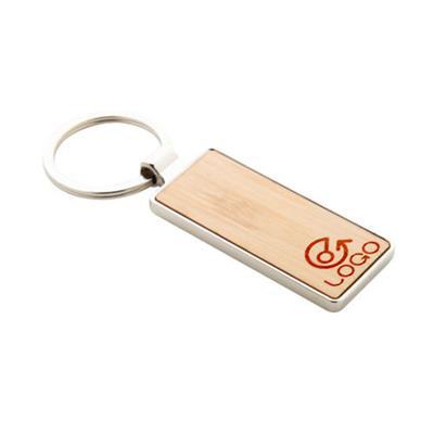 Porte-clés en bambou avec bordure en métal Scotti