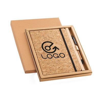 Carnet A5 en liège avec stylo à bille Pahu