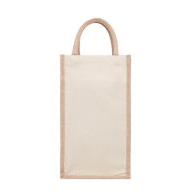 Sac en jute pour 2 bouteilles bicolores Capinos