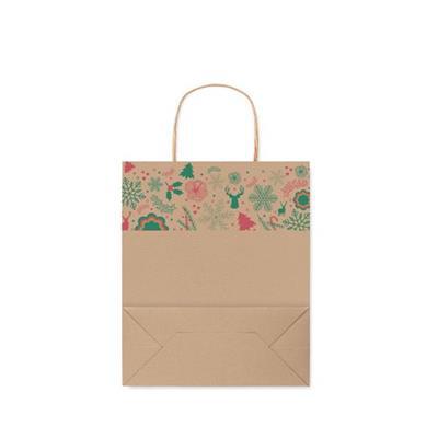 Sac shopping en papier naturel avec soufflet Smalo