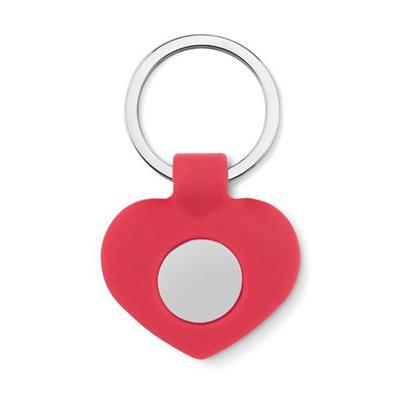 Porte-clés cœur en silicone avec jeton Cuore