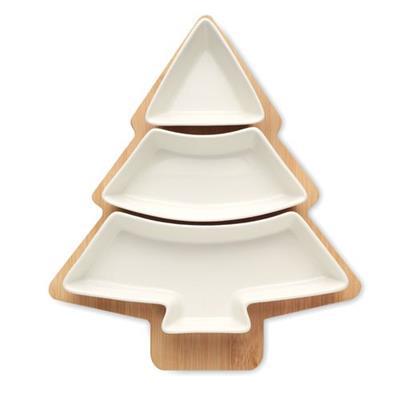 Plats de service de noël en bambou Viramy