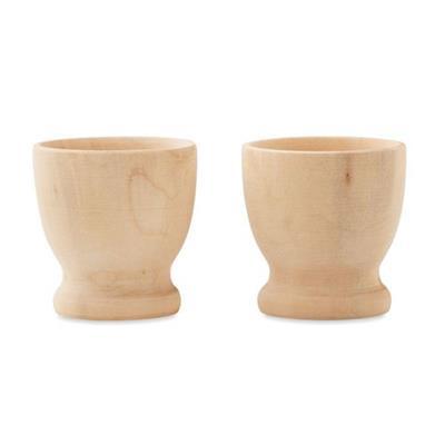 Set de 2 coquetiers en bois Evuyra