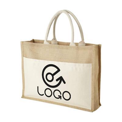 Sac en jute poche frontale Chic