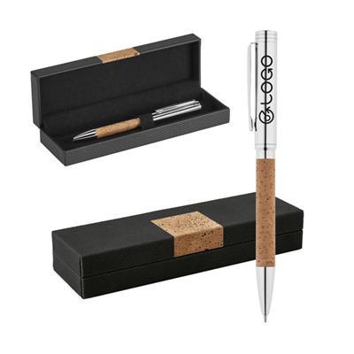 Stylo à bille en liège et métal kevero