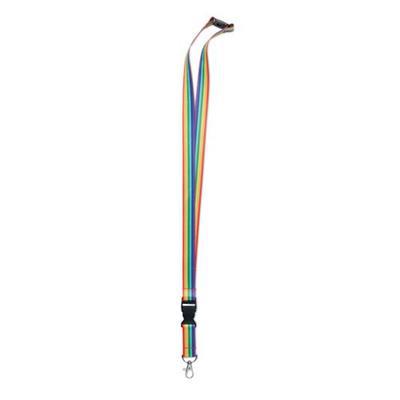Lanyard en PET recyclé arc-en-ciel Borka