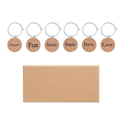 Set de 6 marqueurs pour verre en bois Lerue