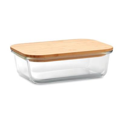 Lunch box en verre avec couvercle en bambou Jecua