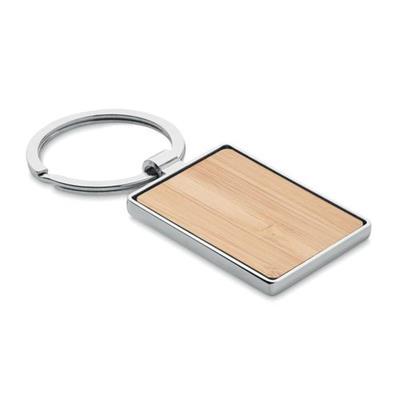 Porte-clés de forme rectangulaire en bambou Xunea
