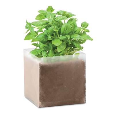 Sac en plastique avec des graines de basilic Voken