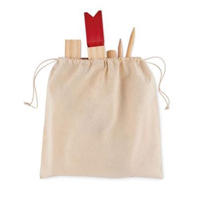 Jeu de lancer en bois de pin sous pochette Kior