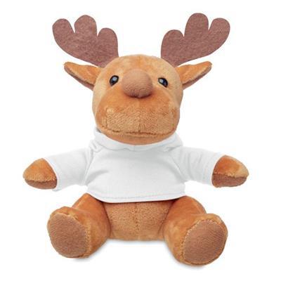 Renne en peluche avec capuche Rudo