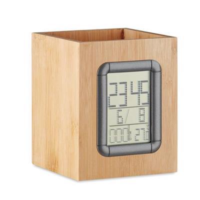 Porte-stylo en bambou avec calendrier Manero
