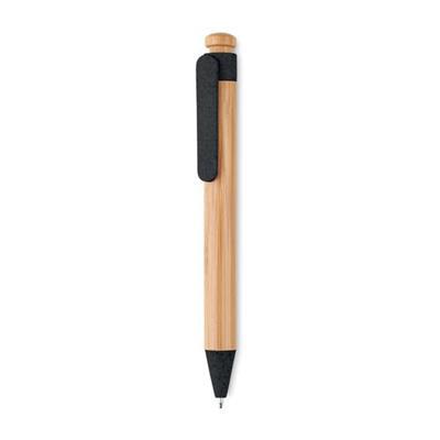 Stylo à bille rétractable en bambou Toyanie