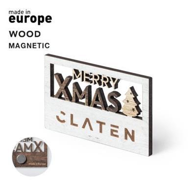 Magnet en bois naturel avec texte découpé Lambo