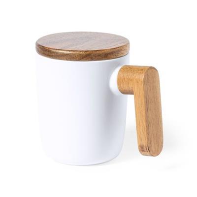 Tasse en céramique décor en bois naturel Haruncate