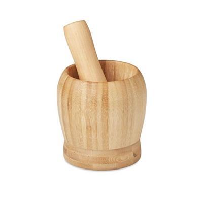 Mortier et pilon en bambou Puesto
