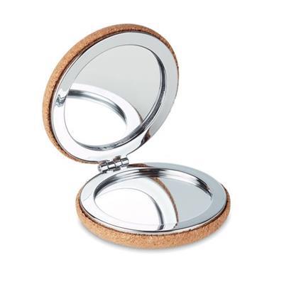 Petit miroir de poche double coque en liège Gulpa