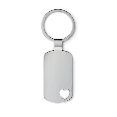 Porte-clés en métal détail cœur perforé Corasone