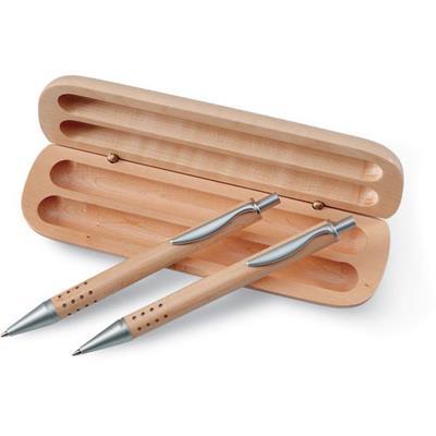 Ensemble de stylo et porte-mine en bois Demir