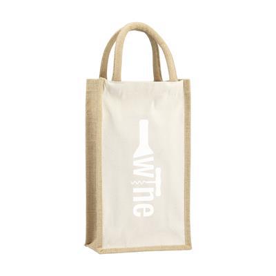 Sac à vin en jute robuste avec poignées Baz