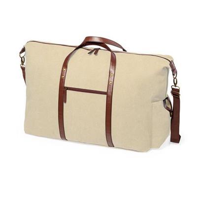 Sac de voyage matière naturel poignée en cuir Saky