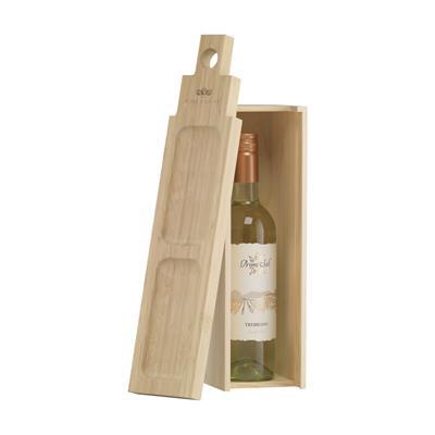 Coffret en bois naturel pour bouteille de vin Rapa
