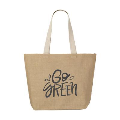 Sac en jute intérieur laminé et anse en coton Tela