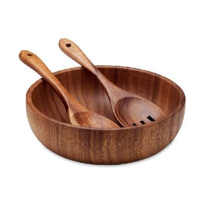 Saladier avec couverts en bois d'acacia Rucco
