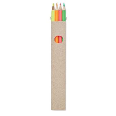 Lot de 4 crayons surligneurs en boîte Bowy