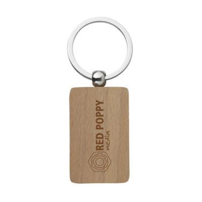Porte-clés rectangulaire en bois de hêtre Bambam