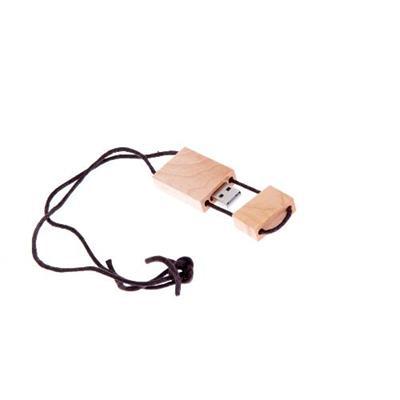 Clé USB en bois avec ficelle collier Juka