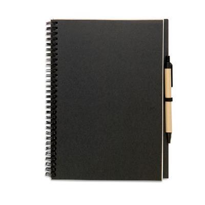 Carnet A5 recyclé de 70 pages avec stylo Sorah