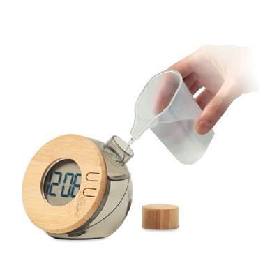 Horloge à eau LCD en bambou Droppya