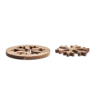 Lot de dessous de plat en bois d'acacia Scalia