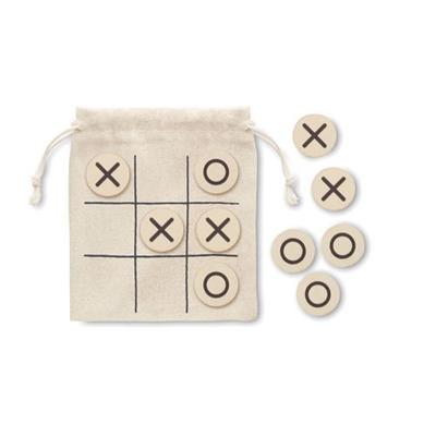 Jeu de morpion en bois dans une pochette Topos
