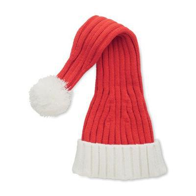 Long bonnet de Noël en tricot extensible Doria