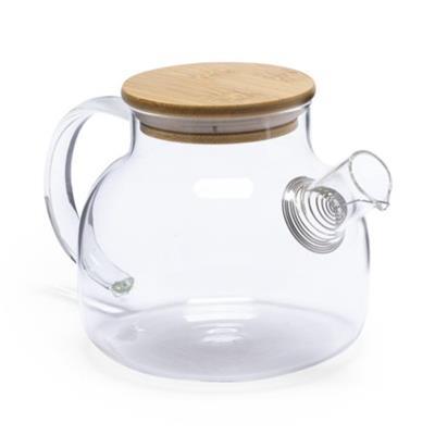 Théière transparent avec couvercle en bambou Tasse