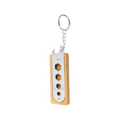 Porte-clés multi-outils en bambou/acier Balmy