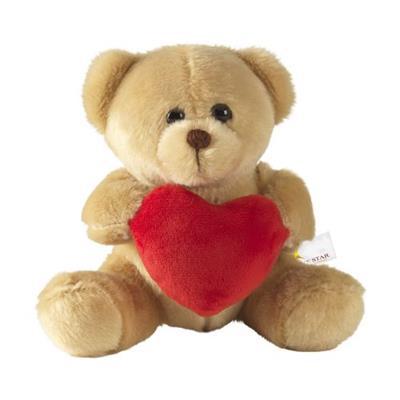 Ours en peluche en coton doux avec cœur Kess