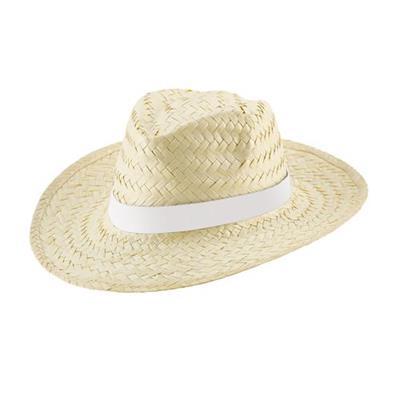 Chapeau de paille naturel adulte avec ruban Paloma