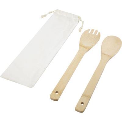 Ensemble Cuillère fourchette à salade bambou Lilo