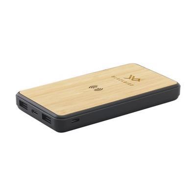Powerbank sans fil en ABS recyclé et bambou Prax