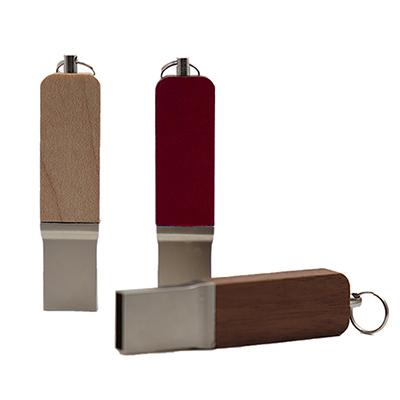 Clé USB design mini matière bois et métal Wooden