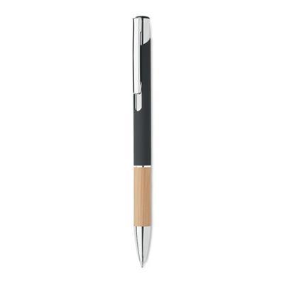 Stylo à bouton poussoir en aluminium et bambou Pri