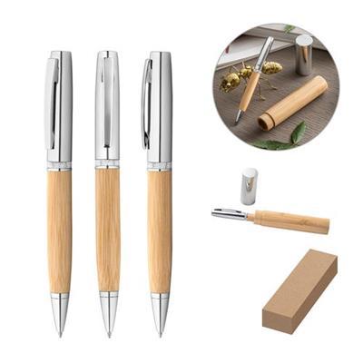 Stylo bille en bambou et métal avec étui Fail