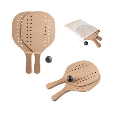 Raquettes de plage en MDF avec balle incluse Typo
