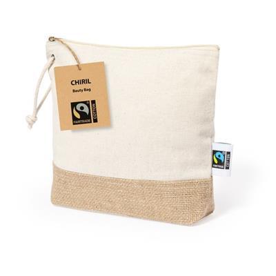 Trousse de toilette en coton et jute feuilleté Hem