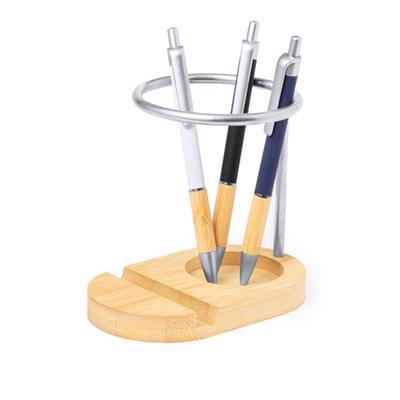 Porte-stylo avec support en bambou et acier Garo