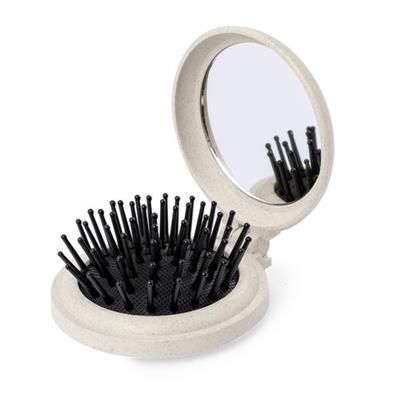 Brosse pliable avec miroir en paille de blé Vanora